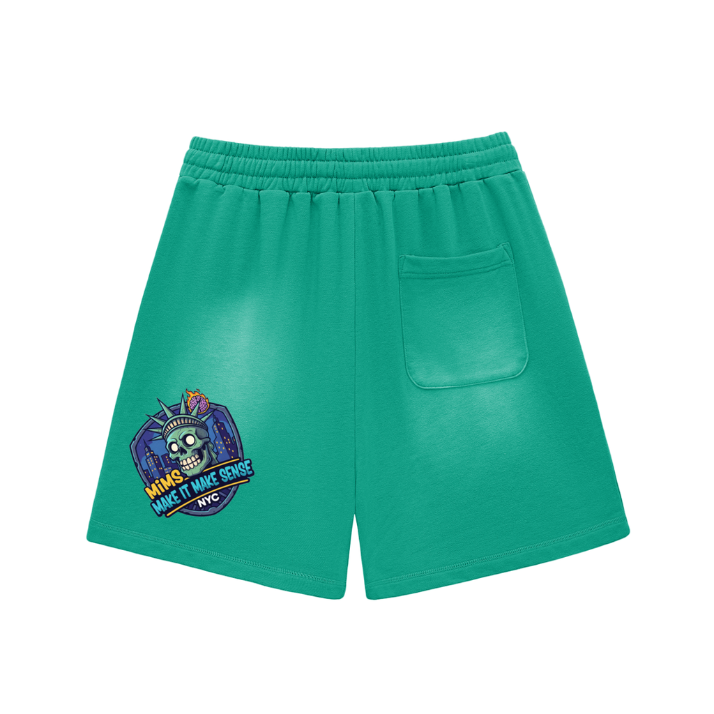 MIMS NYC Sun Fade Raw Edge Shorts