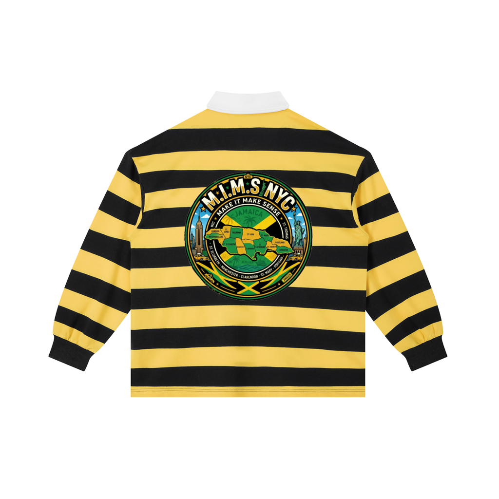 MIMS NYC Proud Jamaican Stripe Polo Shirt