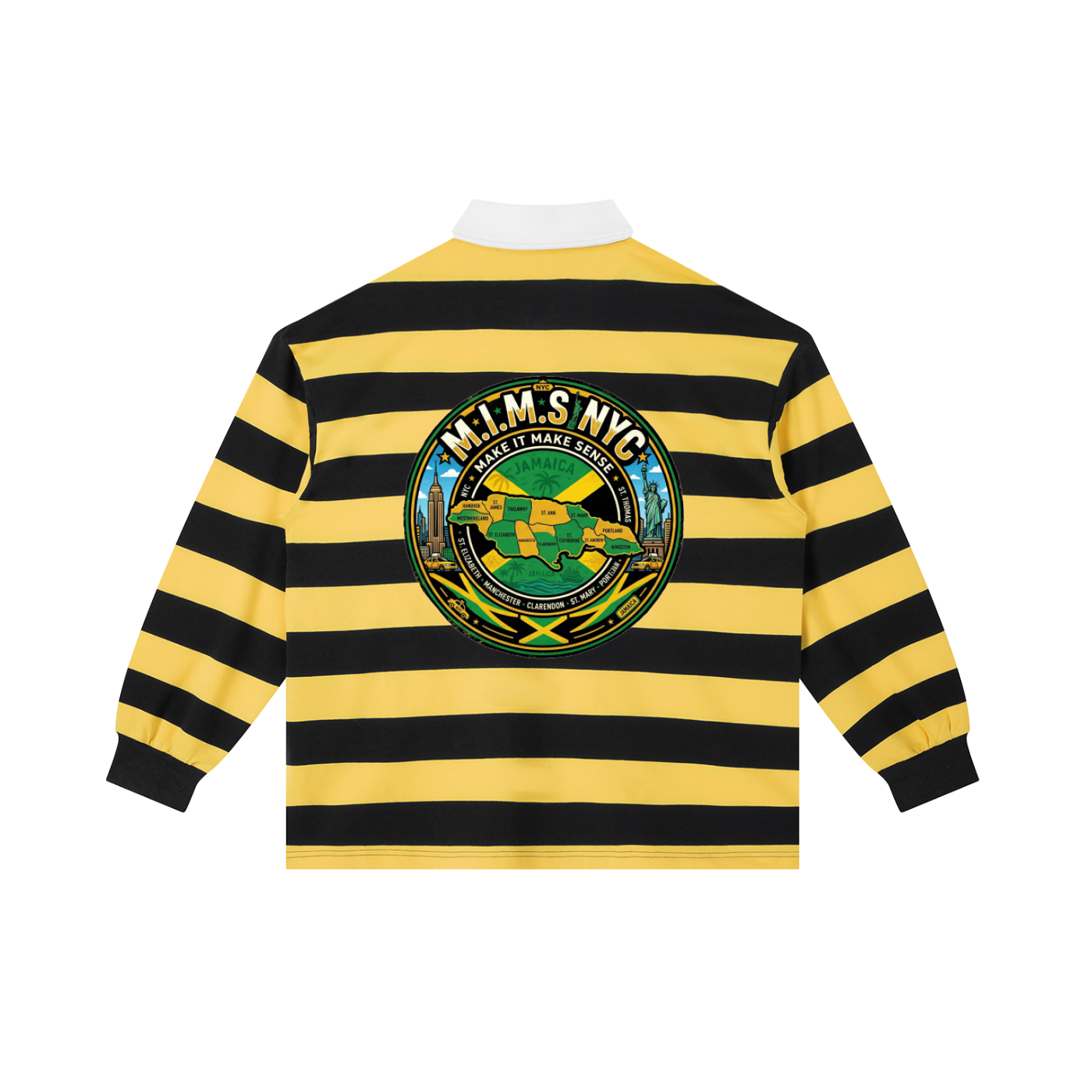 MIMS NYC Proud Jamaican Stripe Polo Shirt
