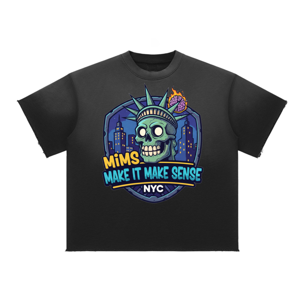 MIMS NYC Sun Fade Raw Edge T-Shirt