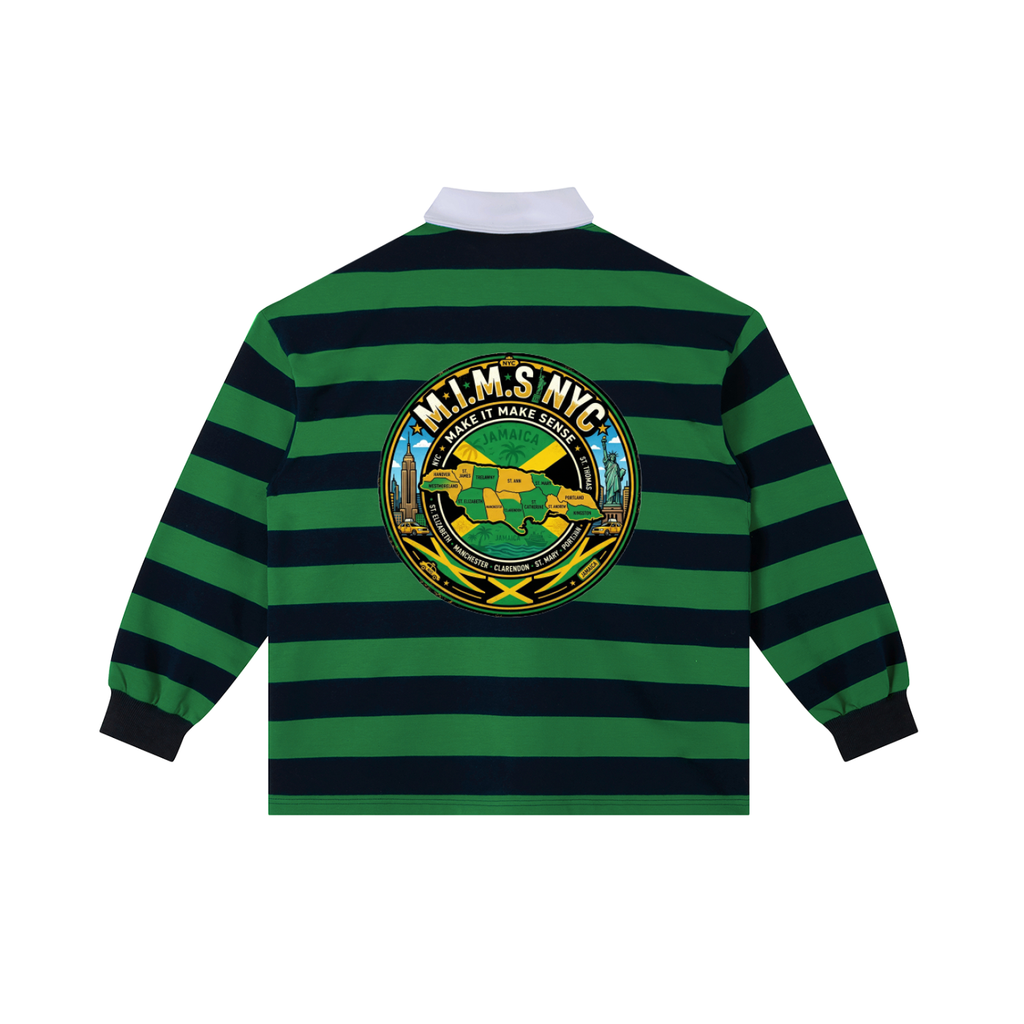 MIMS NYC Proud Jamaican Stripe Polo Shirt