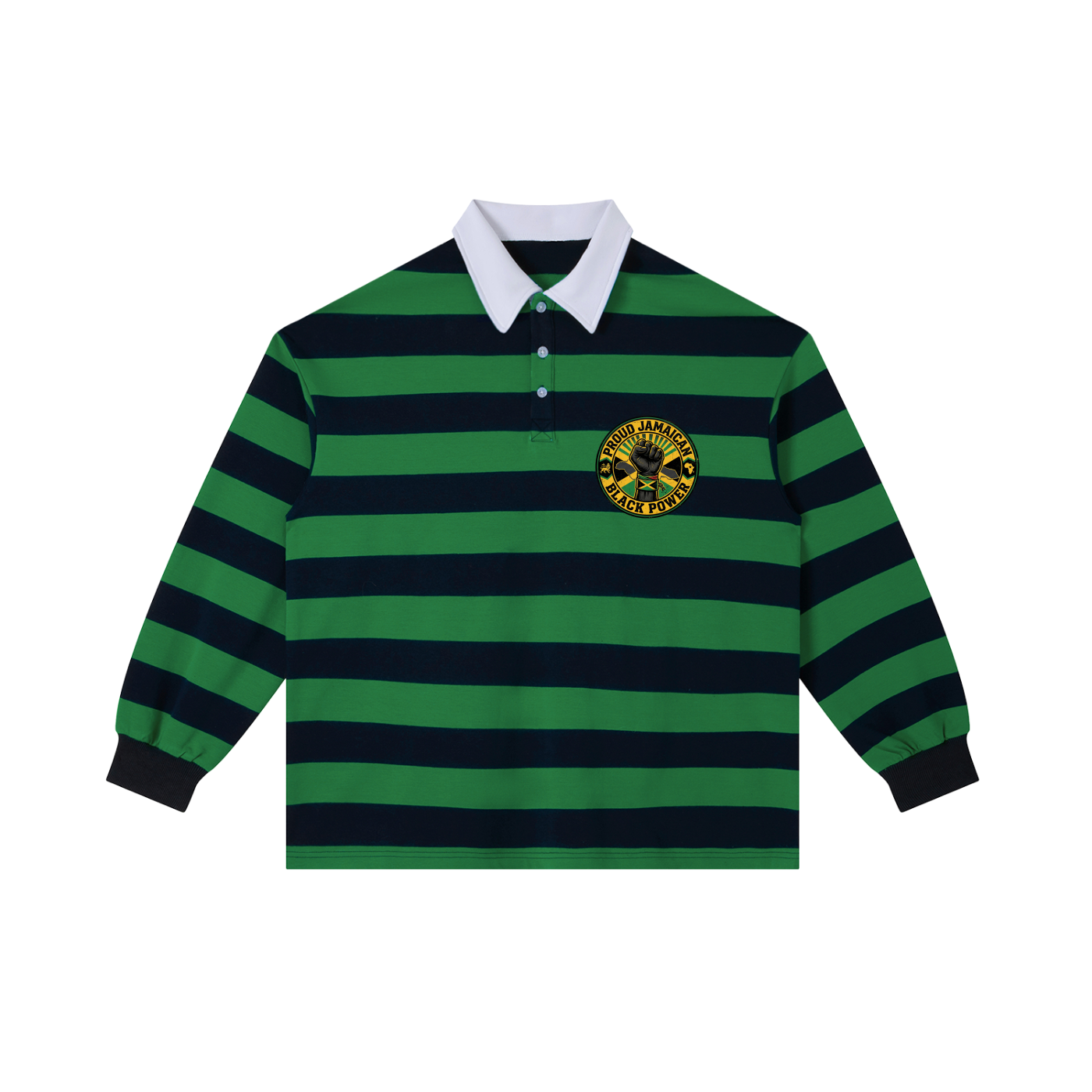 MIMS NYC Proud Jamaican Stripe Polo Shirt
