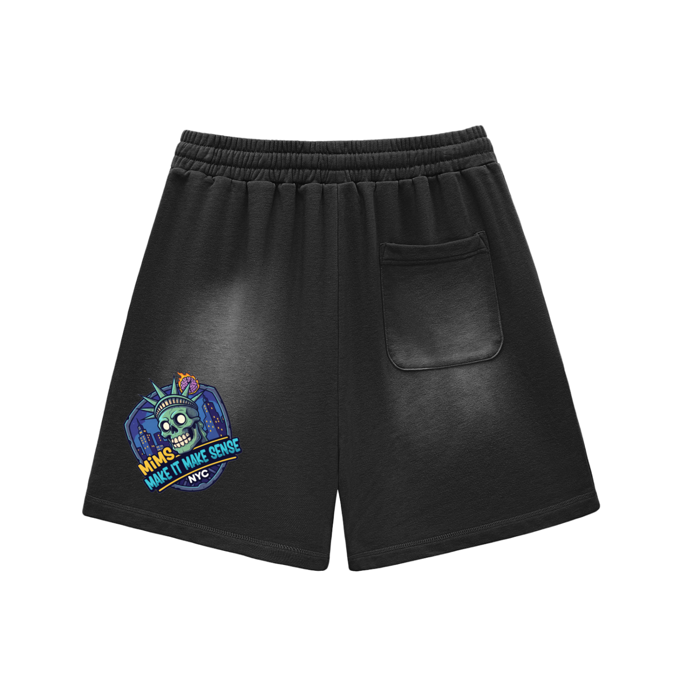 MIMS NYC Sun Fade Raw Edge Shorts