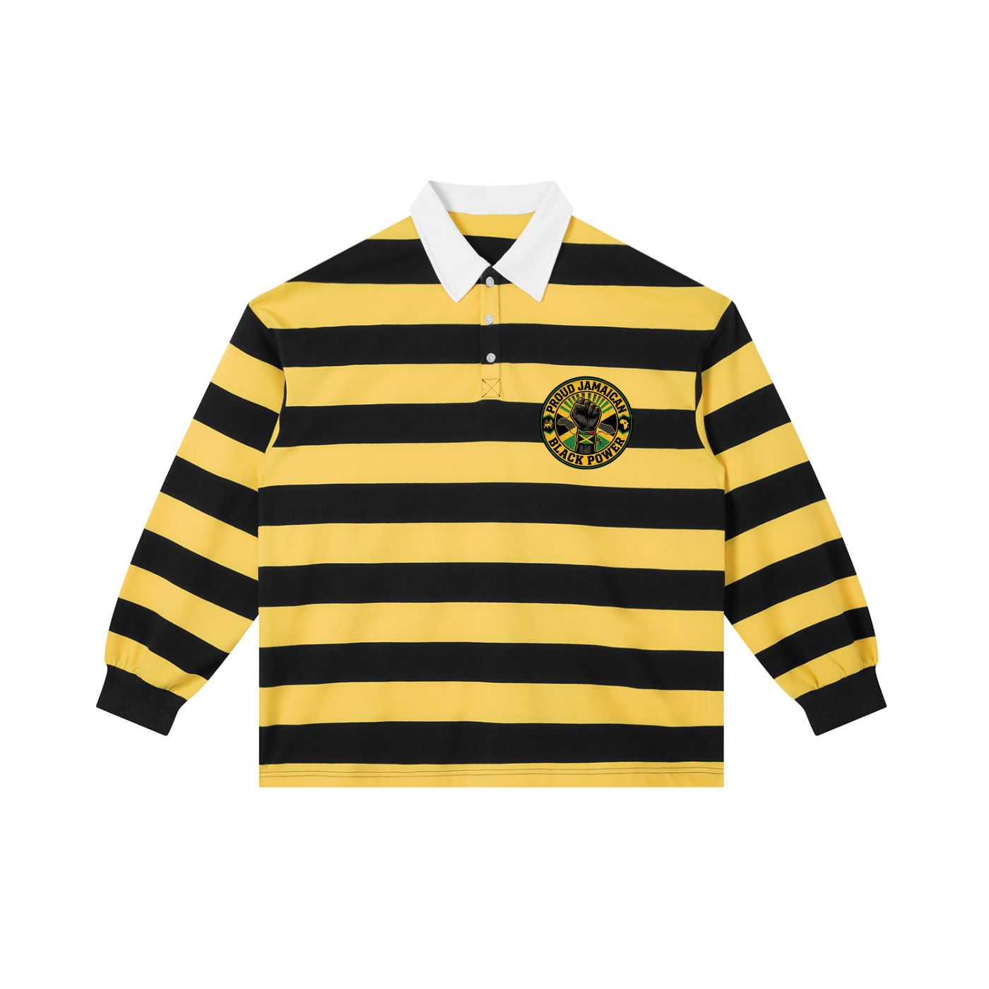 MIMS NYC Proud Jamaican Stripe Polo Shirt