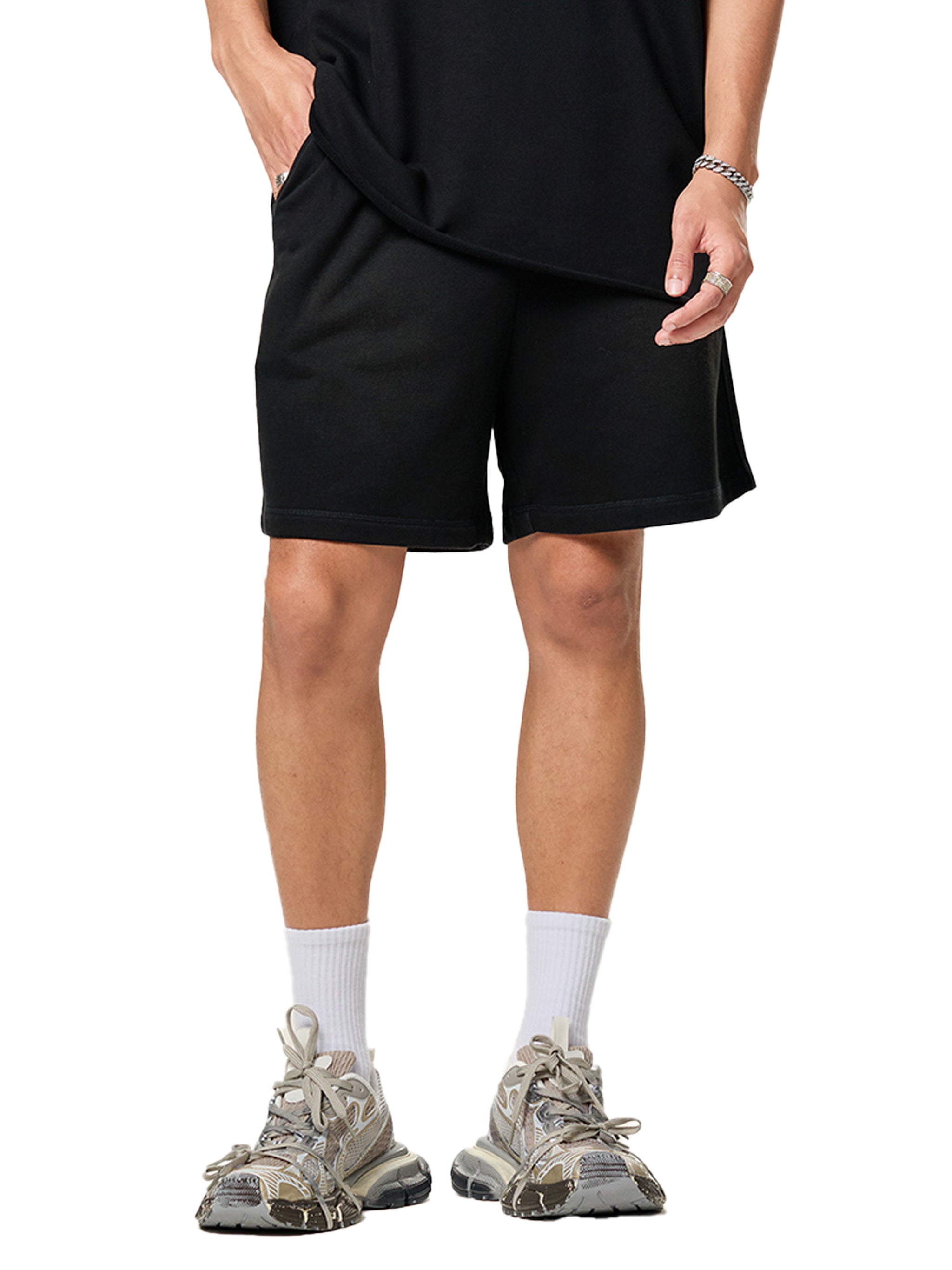 MIMS NYC Sun Fade Raw Edge Shorts