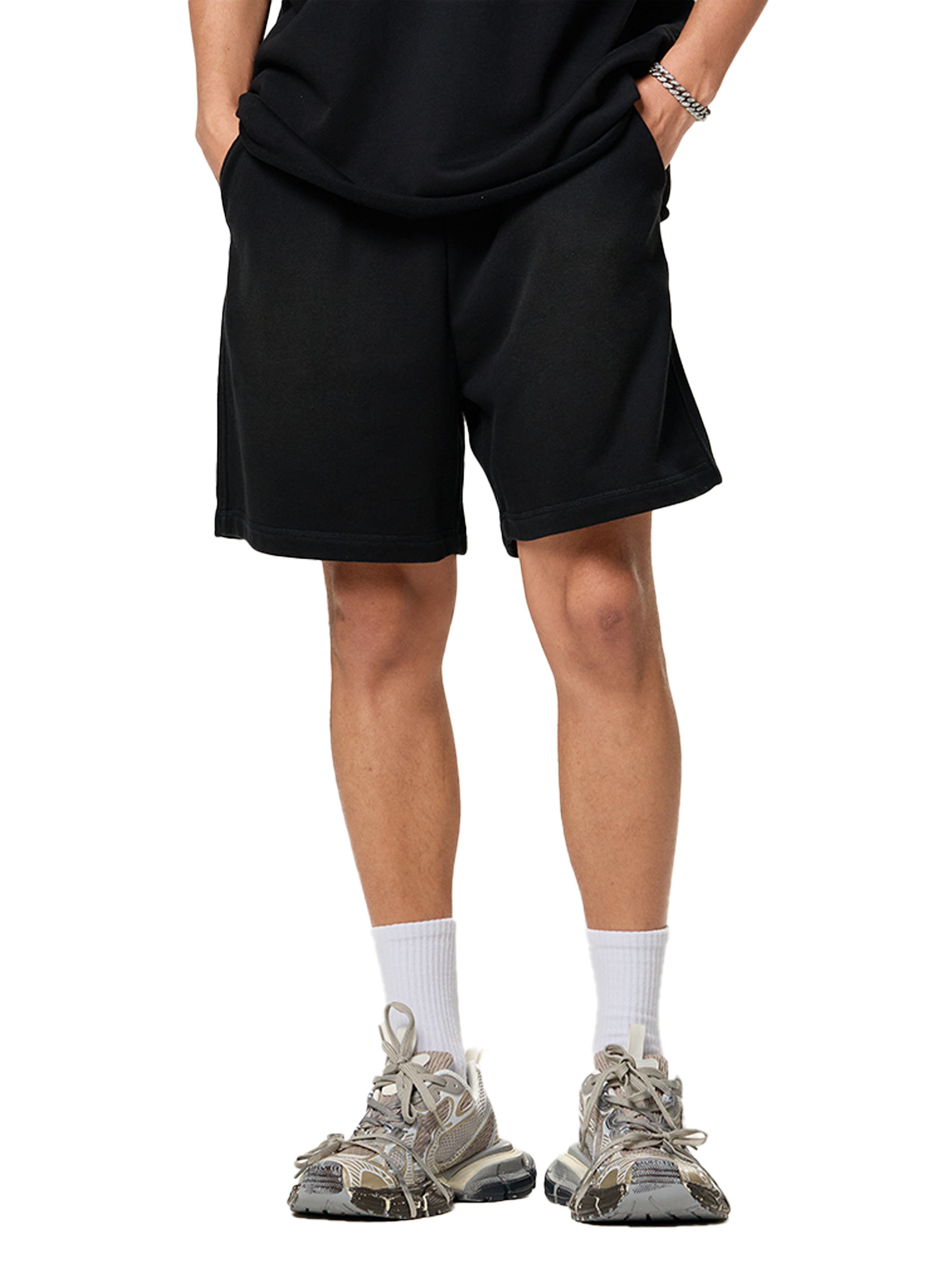 MIMS NYC Sun Fade Raw Edge Shorts