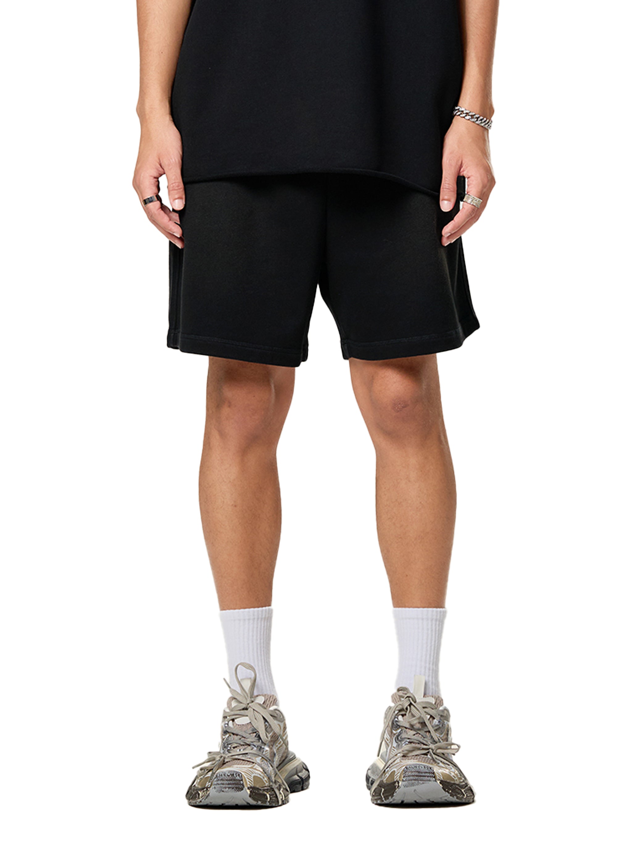 MIMS NYC Sun Fade Raw Edge Shorts